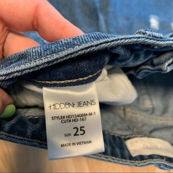 Hidden Jeans Two Tone Distressed Raw Hem Jeans Size 25 - Picture 8 of 14